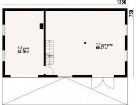 Rzut projektu budynek gospodarczy bg-4 - Parter
