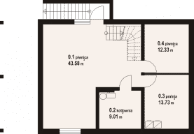Rzut projektu osiek 309 dw - Piwnica