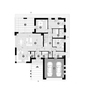 Rzut projektu HOMEKONCEPT 33 wariant 01 - Rzut parteru