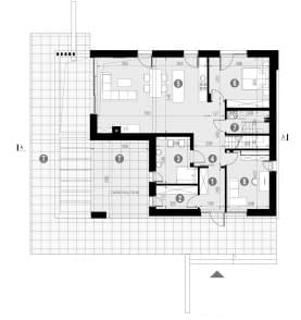 Rzut projektu HOMEKONCEPT 67 wariant 01 - Rzut parteru