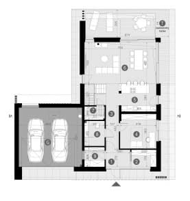 Rzut projektu HOMEKONCEPT 166 G2 wariant 02 - Rzut parteru