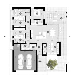 Rzut projektu HOMEKONCEPT 138 wariant 01 - Rzut parteru