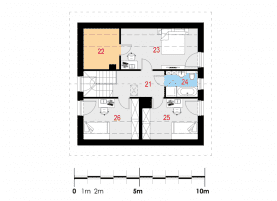 Rzut projektu Carus I PG1 - Poddasze
