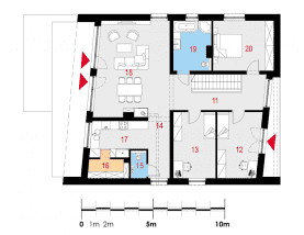 Rzut projektu Obliquus I G1 - Piętro