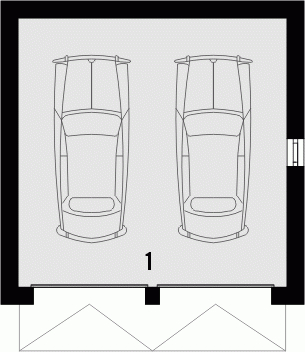 Rzut projektu Garaż 1 z garażem dwustanowiskowym - Parter