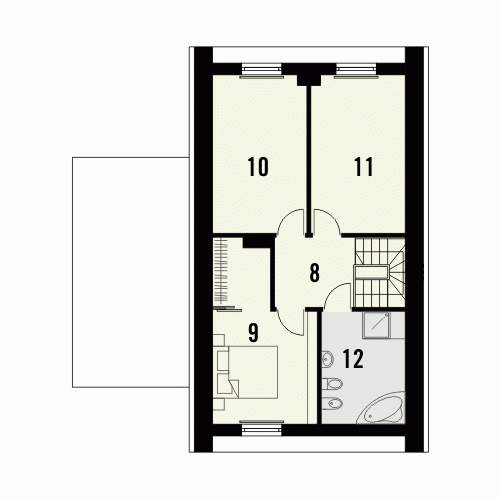 Rzut projektu Ultra 2 z garażem - Piętro
