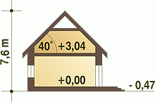 Rzut projektu Eco 3 z garażem - Przekrój