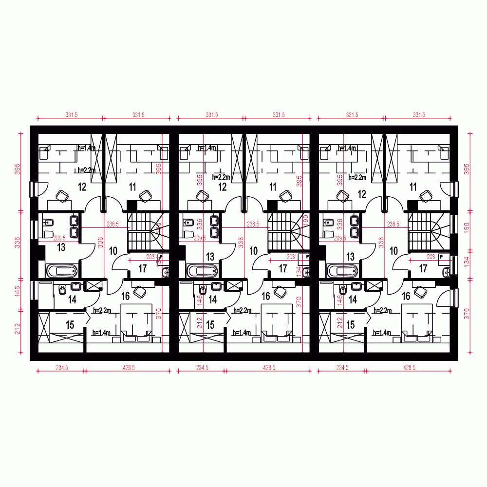 Rzut projektu Głuszec III A-SZ z garażem - Piętro