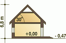 Rzut projektu Tomaszek II - Przekrój