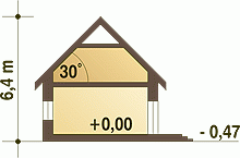 Rzut projektu Filipek II z garażem - Przekrój