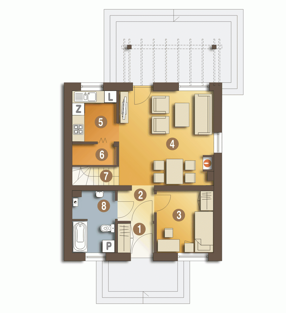 Rzut projektu Koliber - Parter