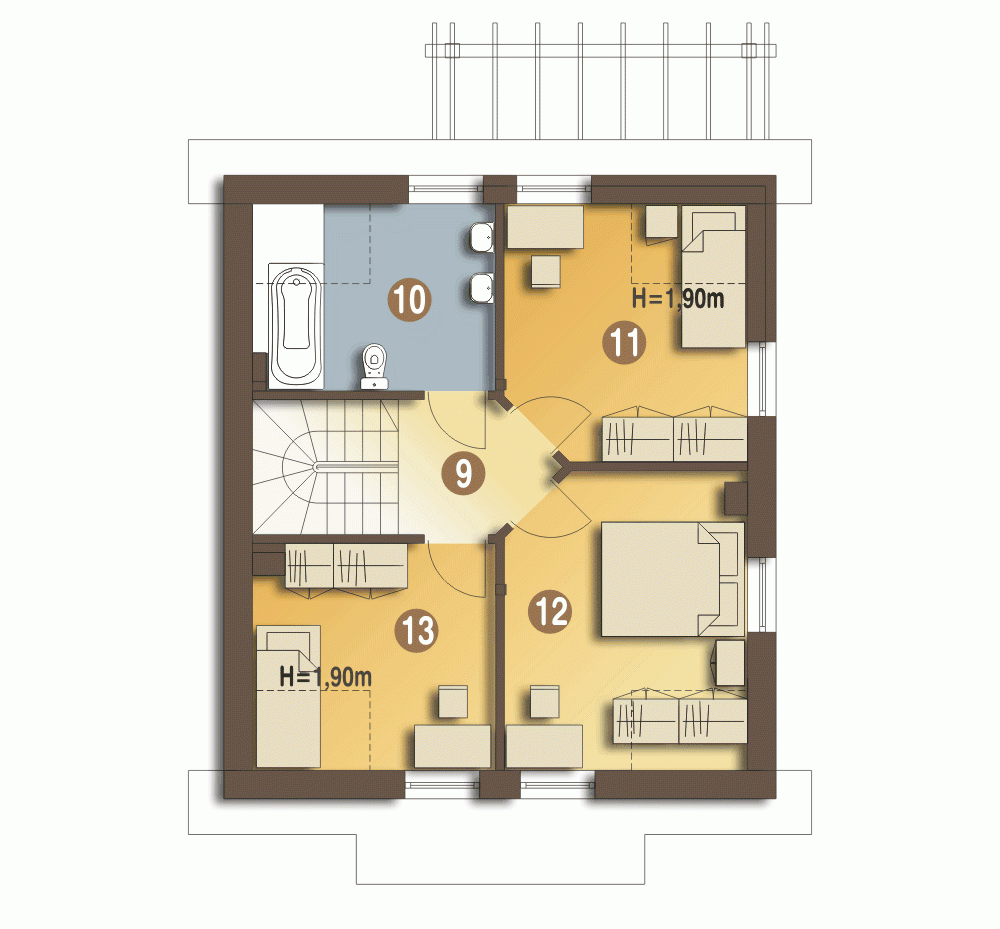 Rzut projektu Koliber - Piętro