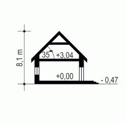 Rzut projektu Biała A1-BL - Przekrój