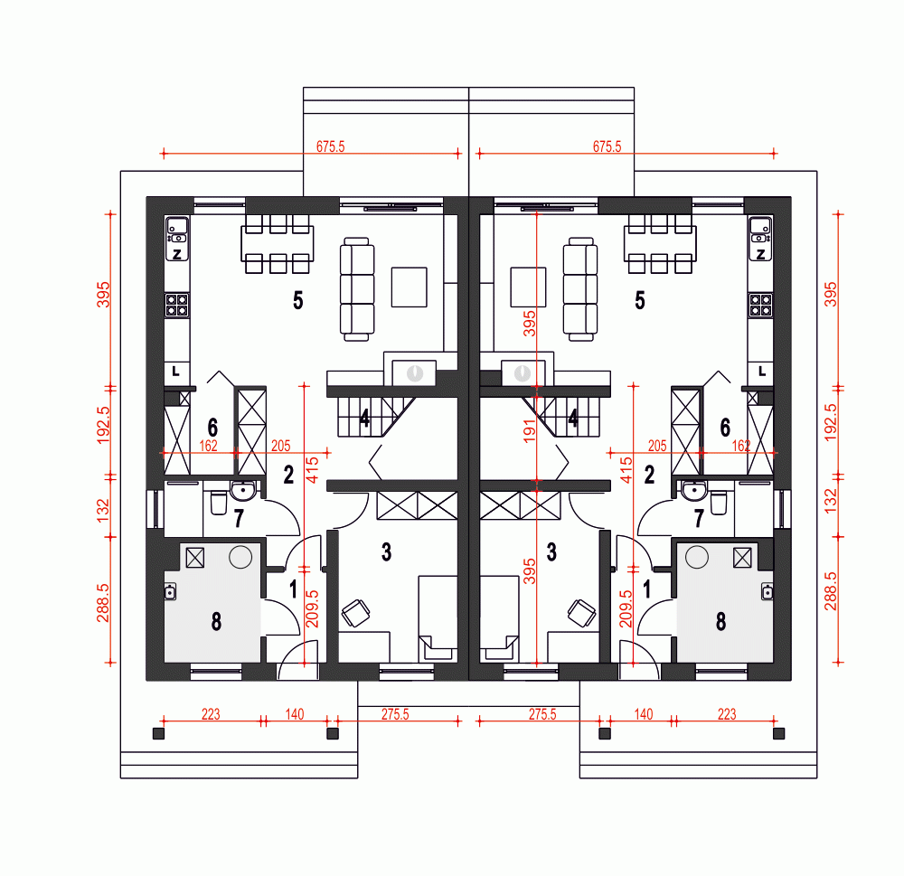 Rzut projektu Agat II B-BL2 - Parter