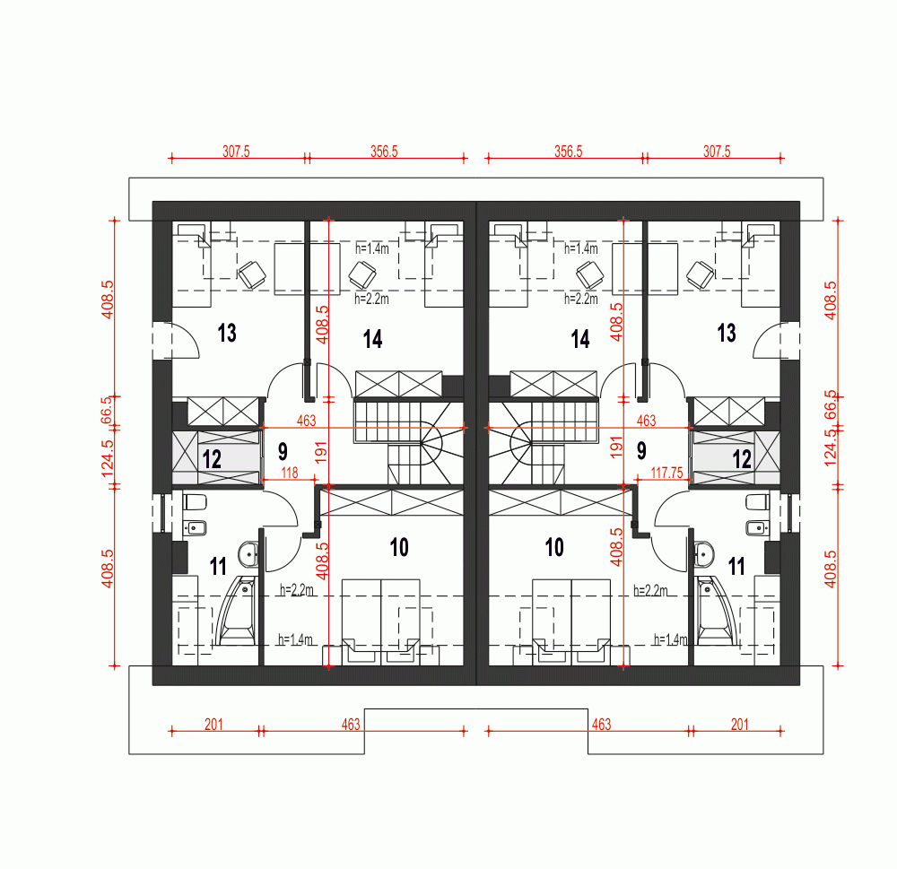 Rzut projektu Agat II B-BL2 - Piętro