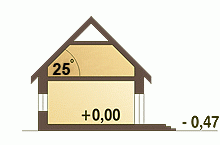 Rzut projektu Przepiórka z garażem - Przekrój