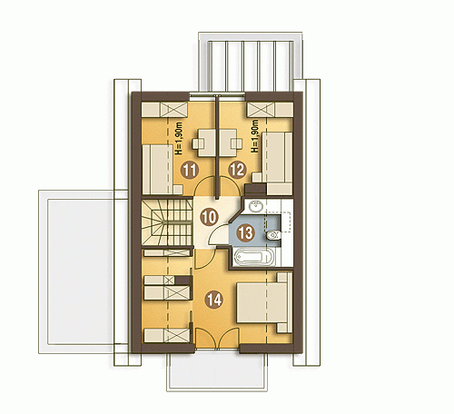 Rzut projektu Iza trend z garażem - Piętro