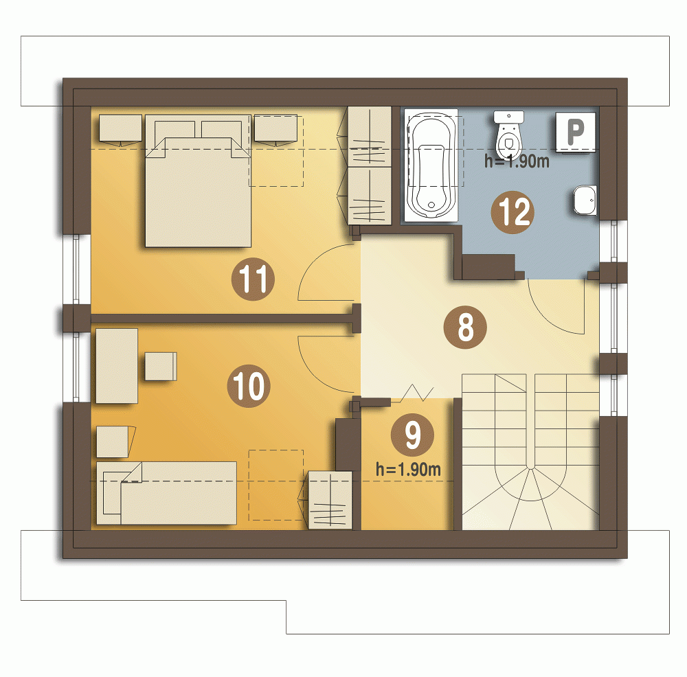 Rzut projektu Emilka - Piętro