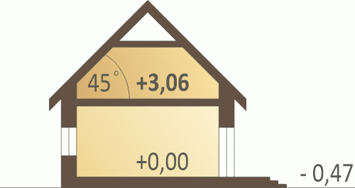 Rzut projektu Rumcajs B1 - Przekrój