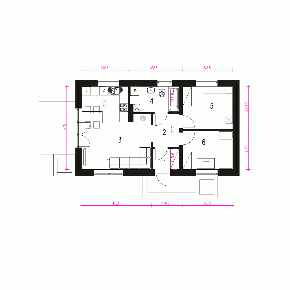 Rzut projektu Nika - Parter