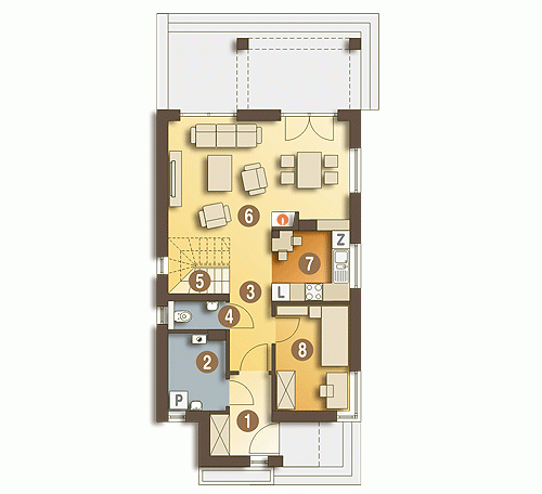 Rzut projektu Iza trend - Parter