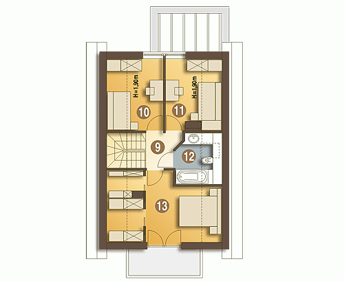 Rzut projektu Iza trend - Piętro