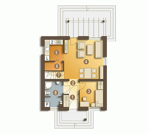 Rzut projektu Ala - Parter