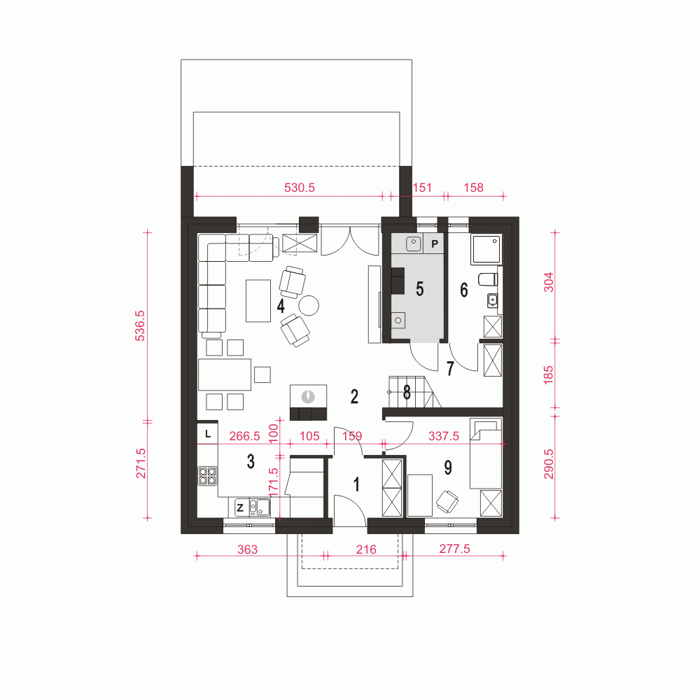 Rzut projektu Dom Dla Ciebie 6 - Parter