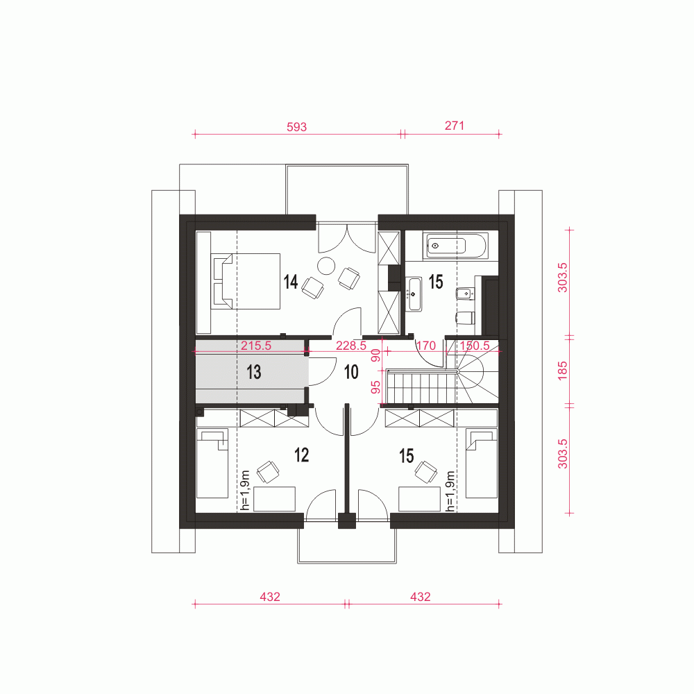 Rzut projektu Dom Dla Ciebie 6 - Piętro