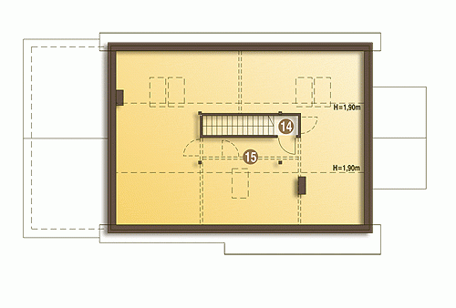 Rzut projektu Hirek z garażem - Piętro