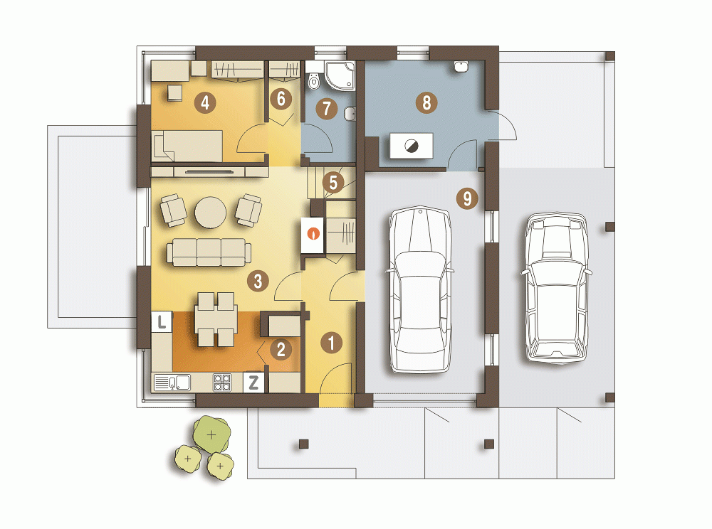 Rzut projektu Nowinka IV - Parter