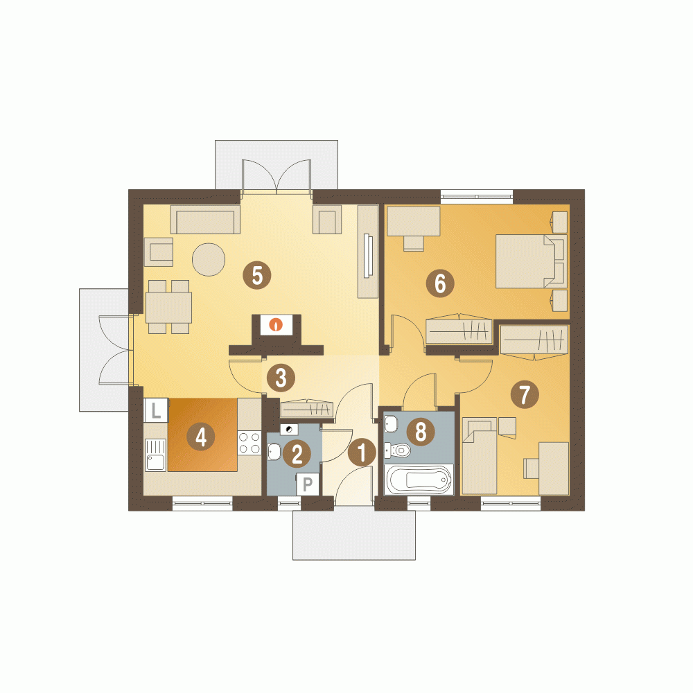 Rzut projektu Małgosia B - Parter