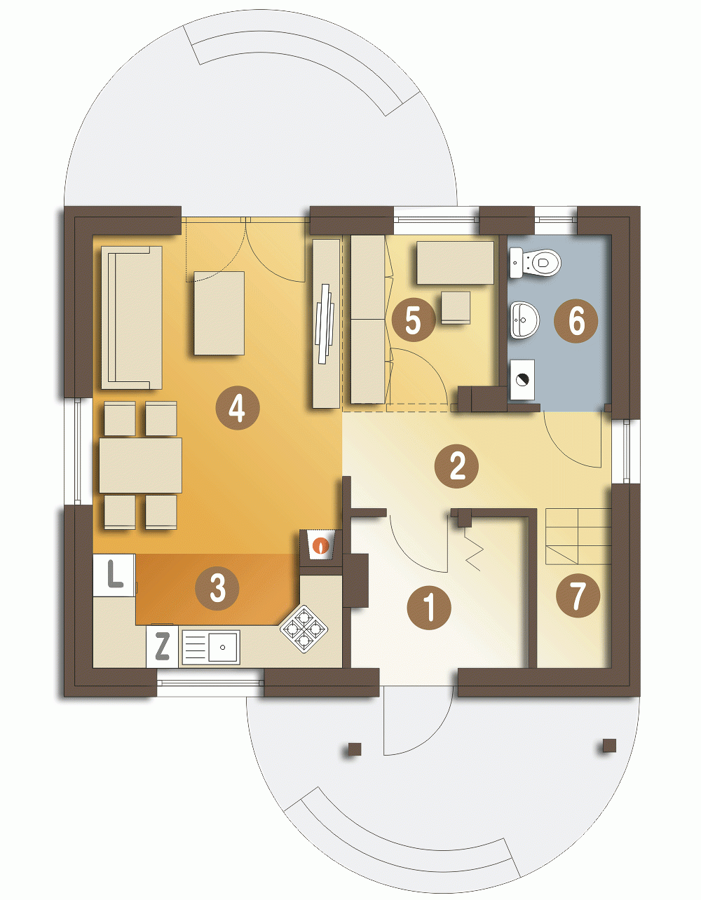 Rzut projektu Emilka - Parter