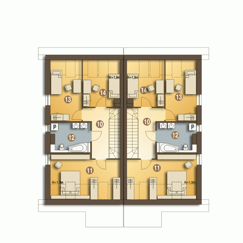 Rzut projektu Azalia - Piętro