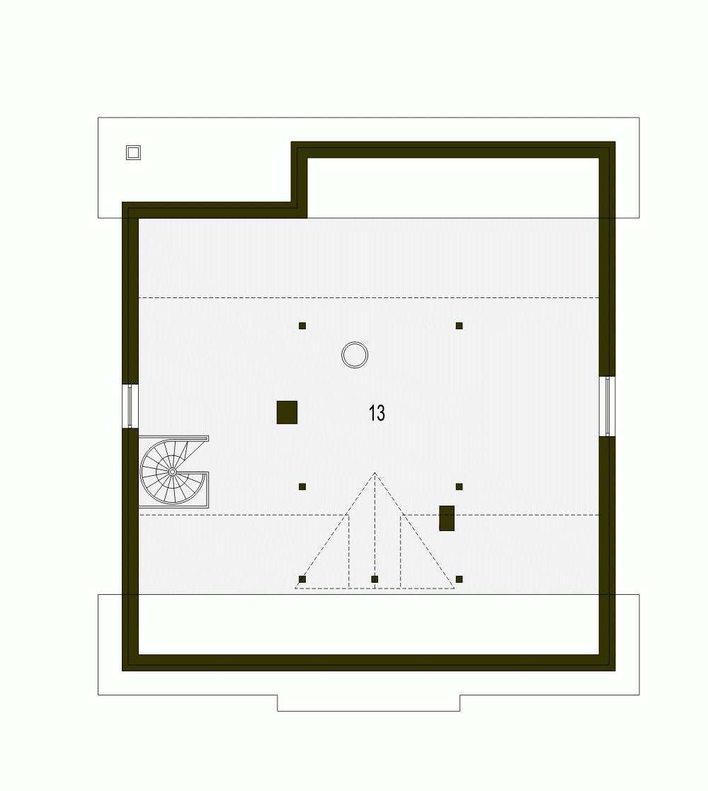Rzut projektu Alf II z garażem - Piętro