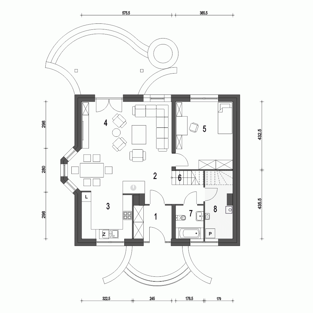 Rzut projektu Dom Dla Ciebie 2 W2 B - Parter