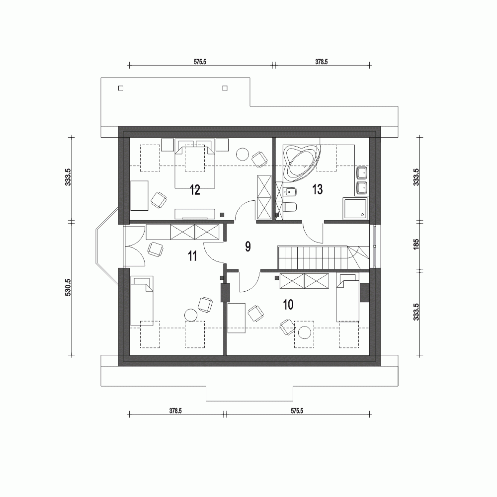 Rzut projektu Dom Dla Ciebie 2 W2 B - Piętro