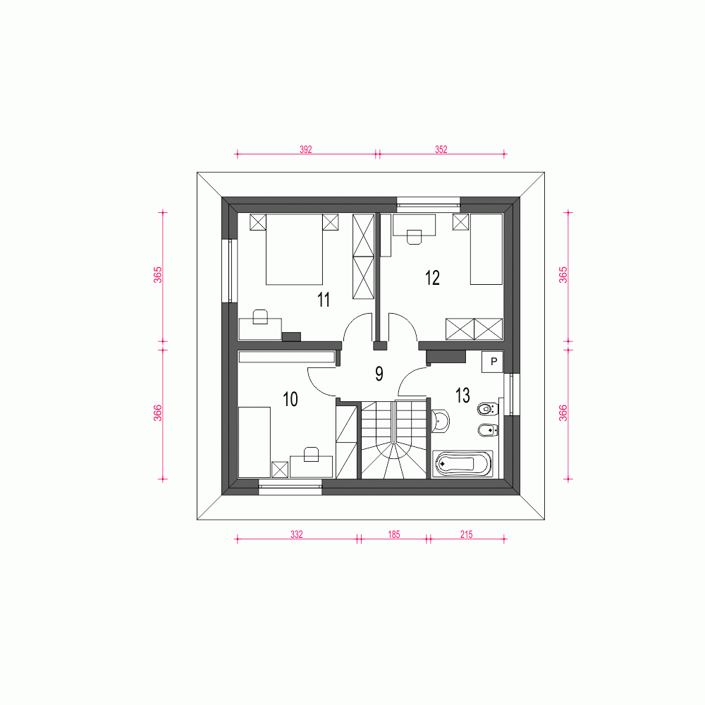 Rzut projektu Egon - Piętro