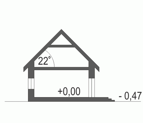 Rzut projektu Egon z garażem - Przekrój