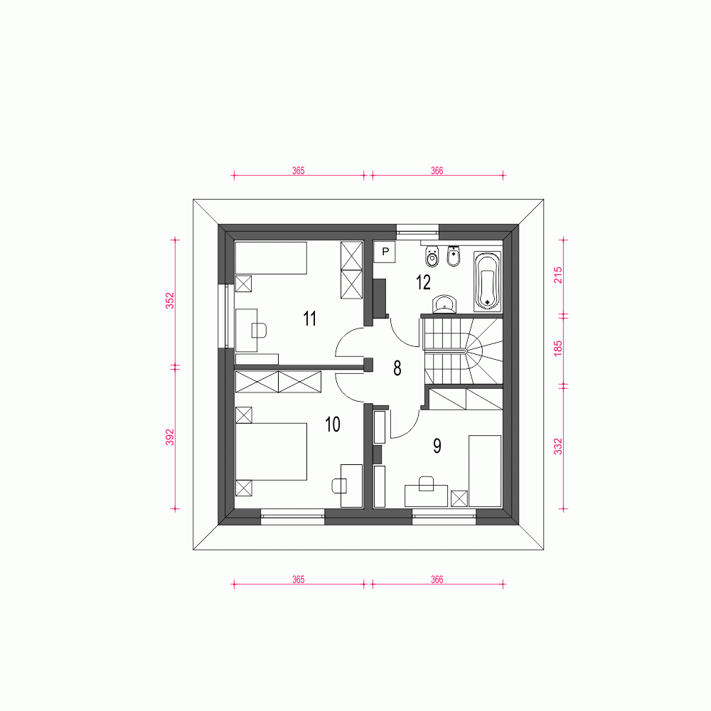 Rzut projektu Egon III - Piętro