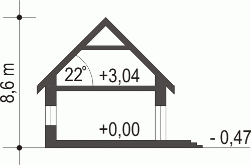 Rzut projektu Egon III - Przekrój
