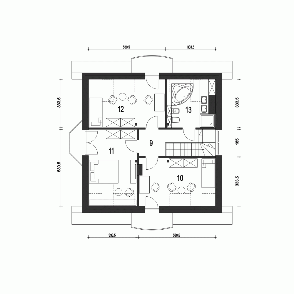 Rzut projektu Dom Dla Ciebie 3 B1 - Piętro
