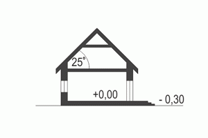 Rzut projektu Galena z garażem 2st. - Przekrój