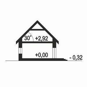 Rzut projektu Kaja II z garażem - Przekrój