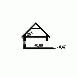 Rzut projektu Opal z garażem - Przekrój