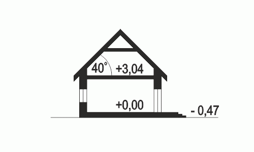 Rzut projektu Dom Dla Ciebie 10 z garażem - Przekrój