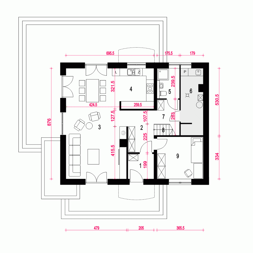 Rzut projektu Dom Dla Ciebie 10 B - Parter