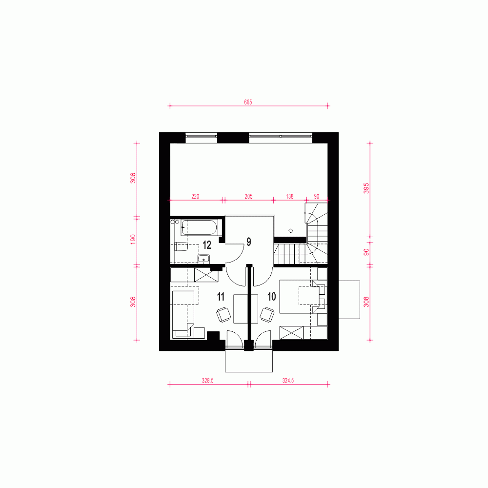 Rzut projektu Amon - Piętro