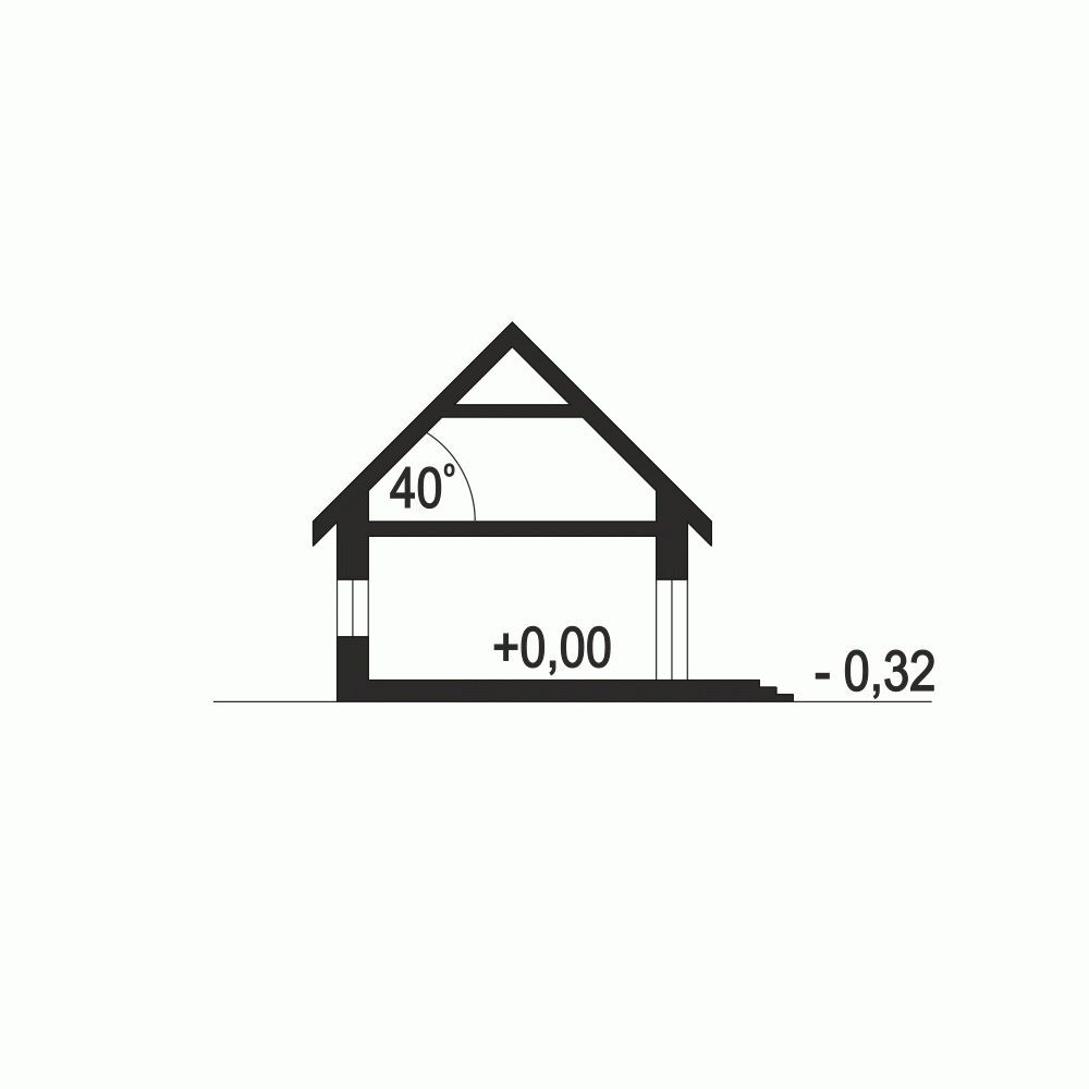 Rzut projektu Borówka - Przekrój