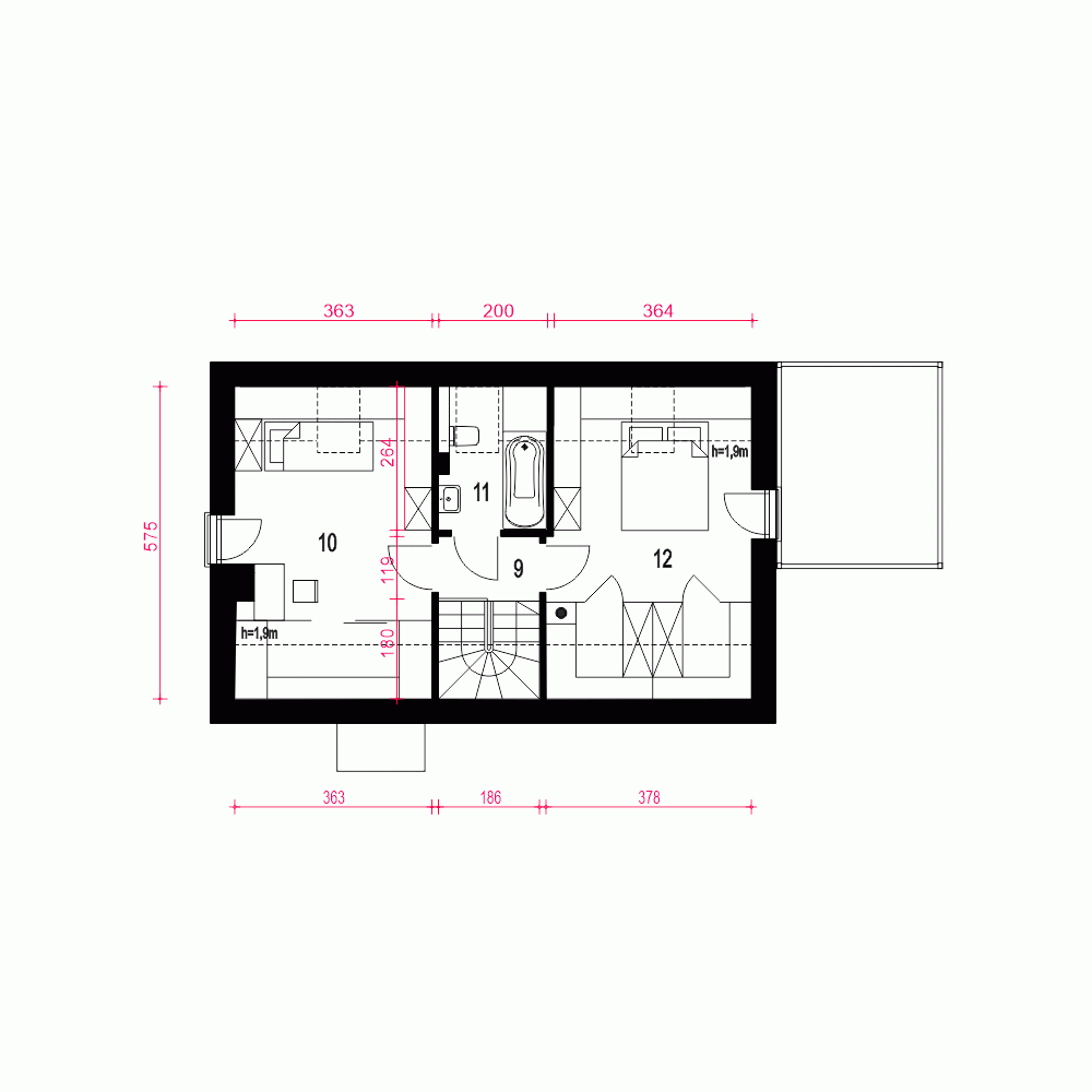 Rzut projektu Ada II - Piętro